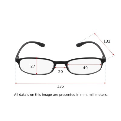 Lunettes loupe de lecture -modèle homme - FLEXIBLE BLACK